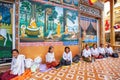 Khmer Buddhist people to make merit at the temple.